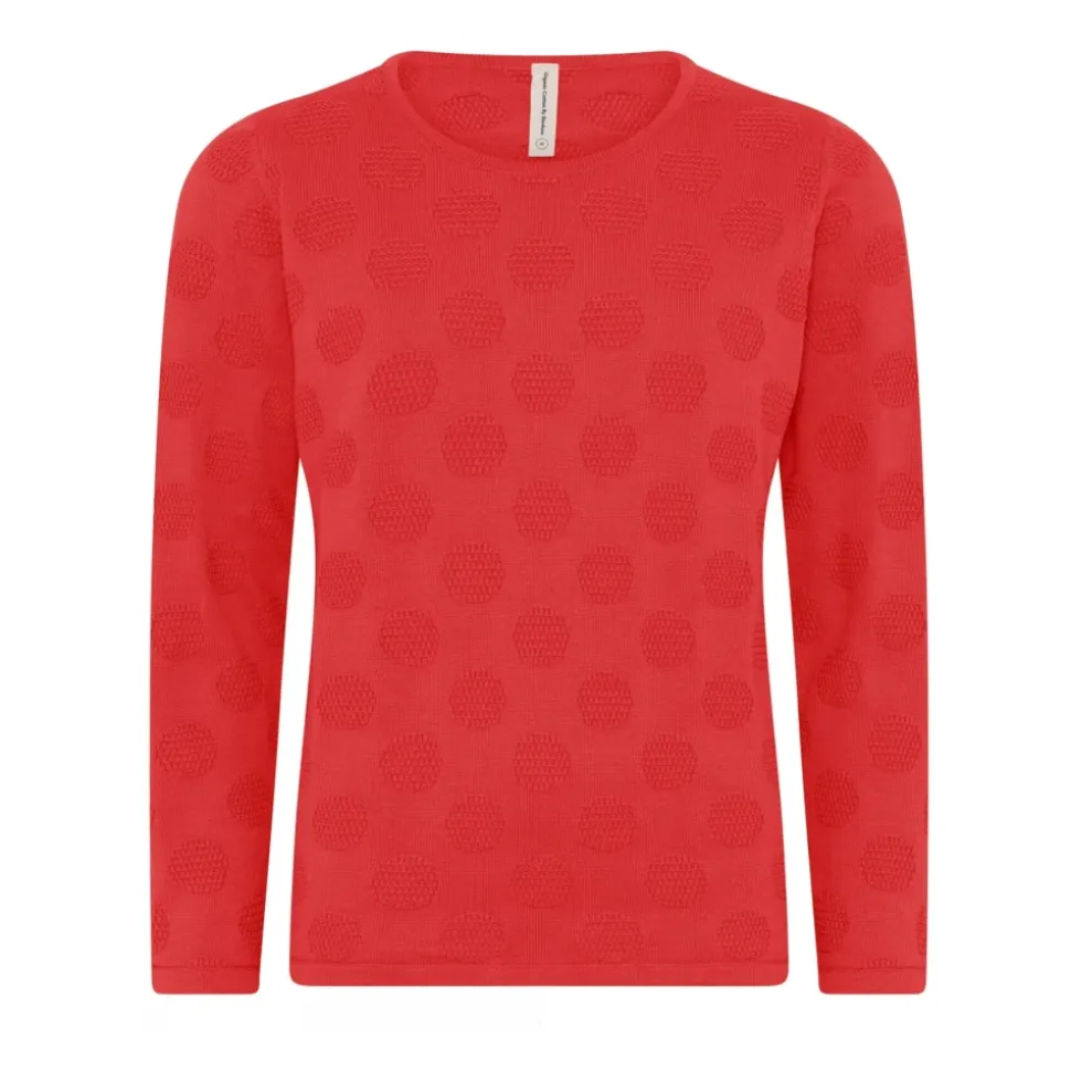 Maglione a collo O a pois in Lutus Pink