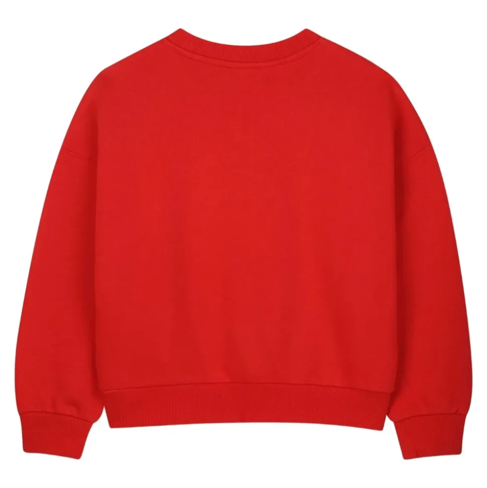 Maglione bambino con stampa floreale rosso