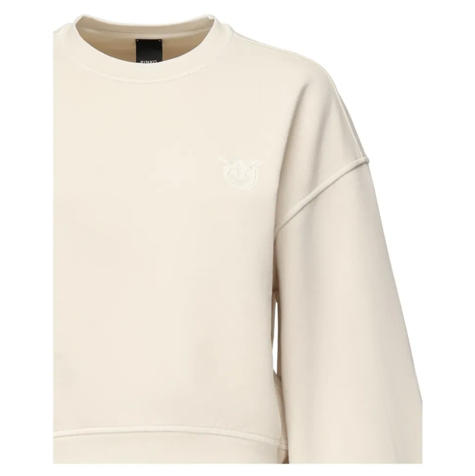 Maglione Beige in Cotone, Vestibilità Rilassata, Maniche Lunghe