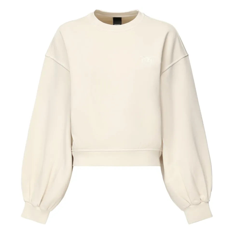 Maglione Beige in Cotone, Vestibilità Rilassata, Maniche Lunghe