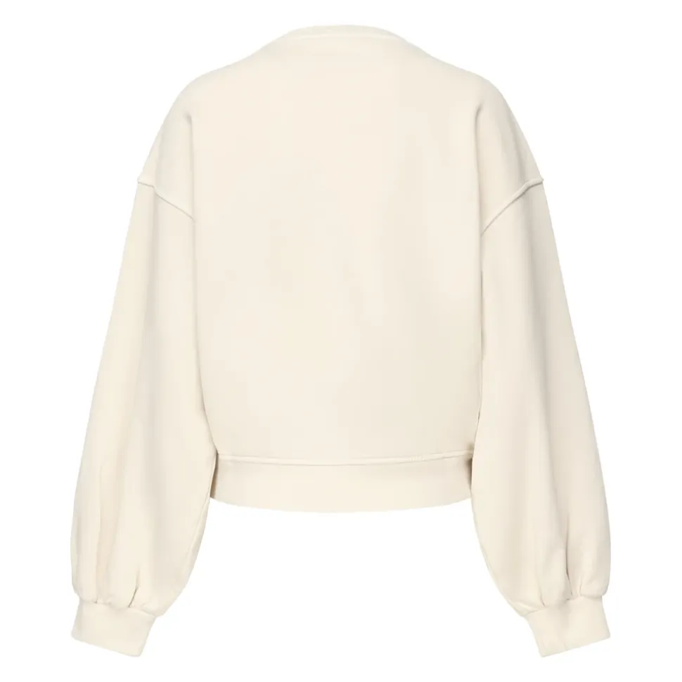 Maglione Beige in Cotone, Vestibilità Rilassata, Maniche Lunghe