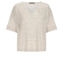 Maglione Girocollo con Dettaglio in Pizzo