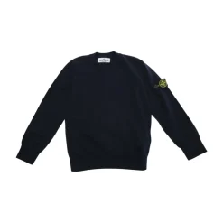Maglione Girocollo con Patch Logo Blu