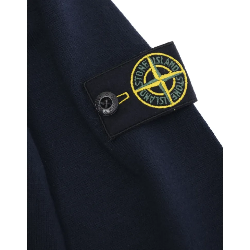 Maglione Girocollo con Patch Logo Blu