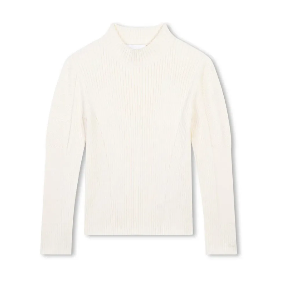 Maglione Girocollo in Maglia Avorio