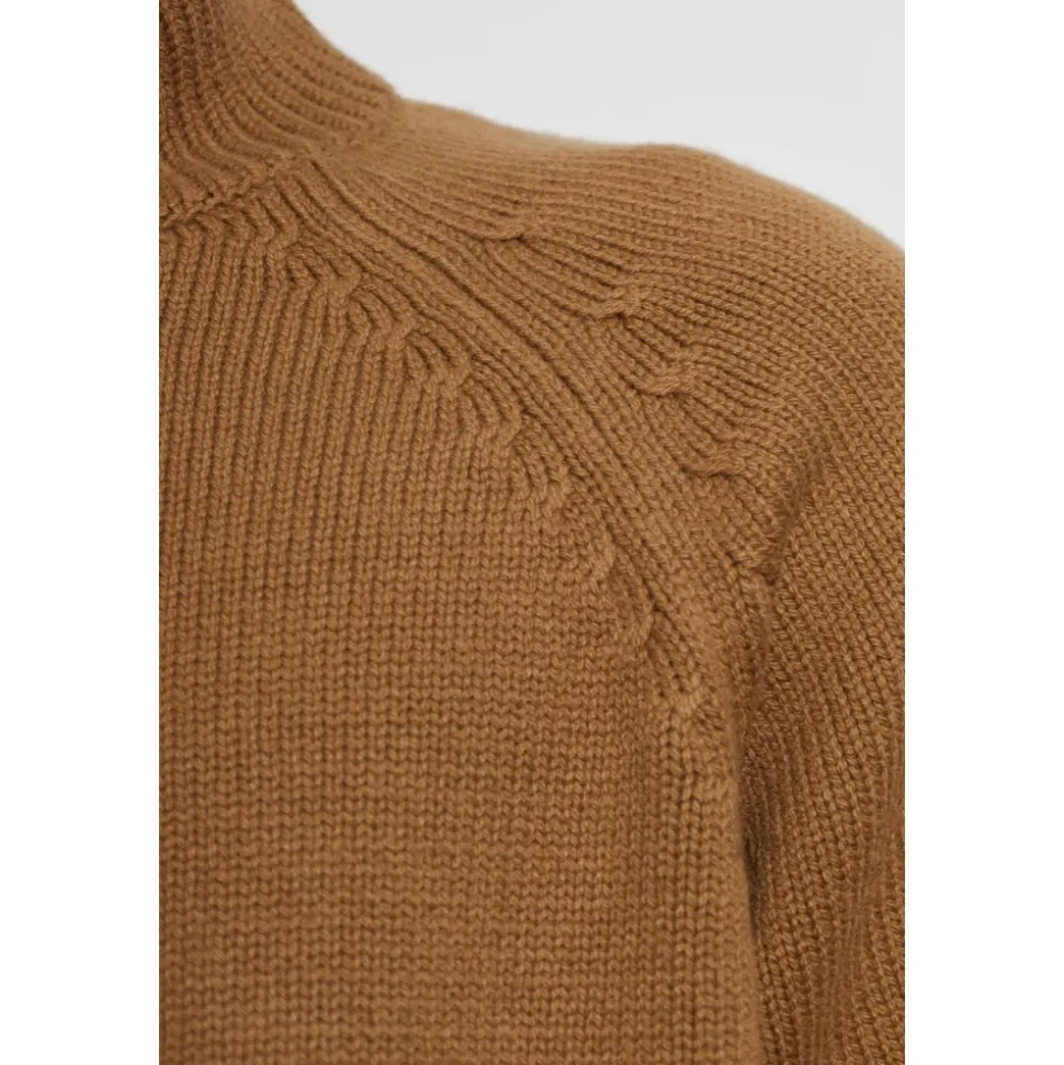 Maglione Girocollo Mezza Zip in Lana e Cashmere