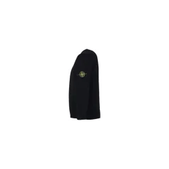 Maglione in Cotone Blu con Patch Logo