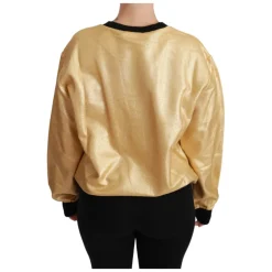 Maglione in Cotone Oro e Nero con Girocollo