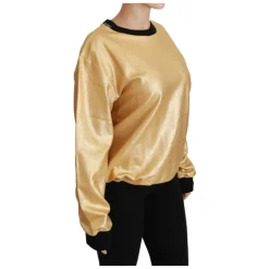 Maglione in Cotone Oro e Nero con Girocollo