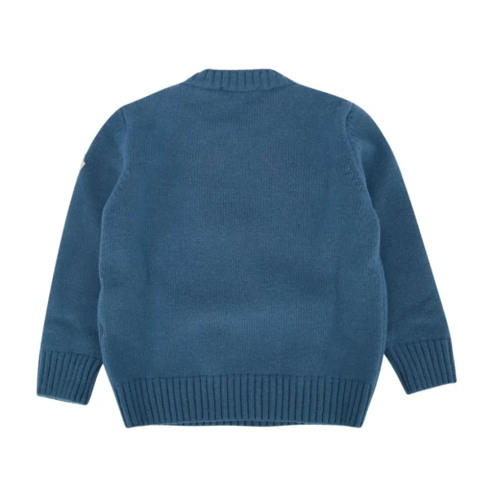Maglione in Lana con Orsetto Ricamato