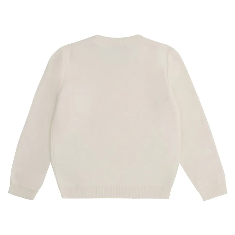 Maglione in maglia con Medusa effetto spugna