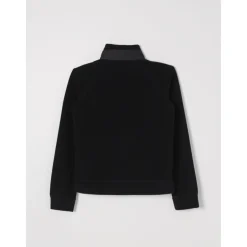 Maglione in pile con mezza zip nero