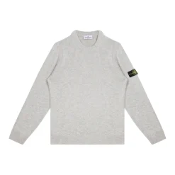 Maglione Melange Grigio con Patch Bussola