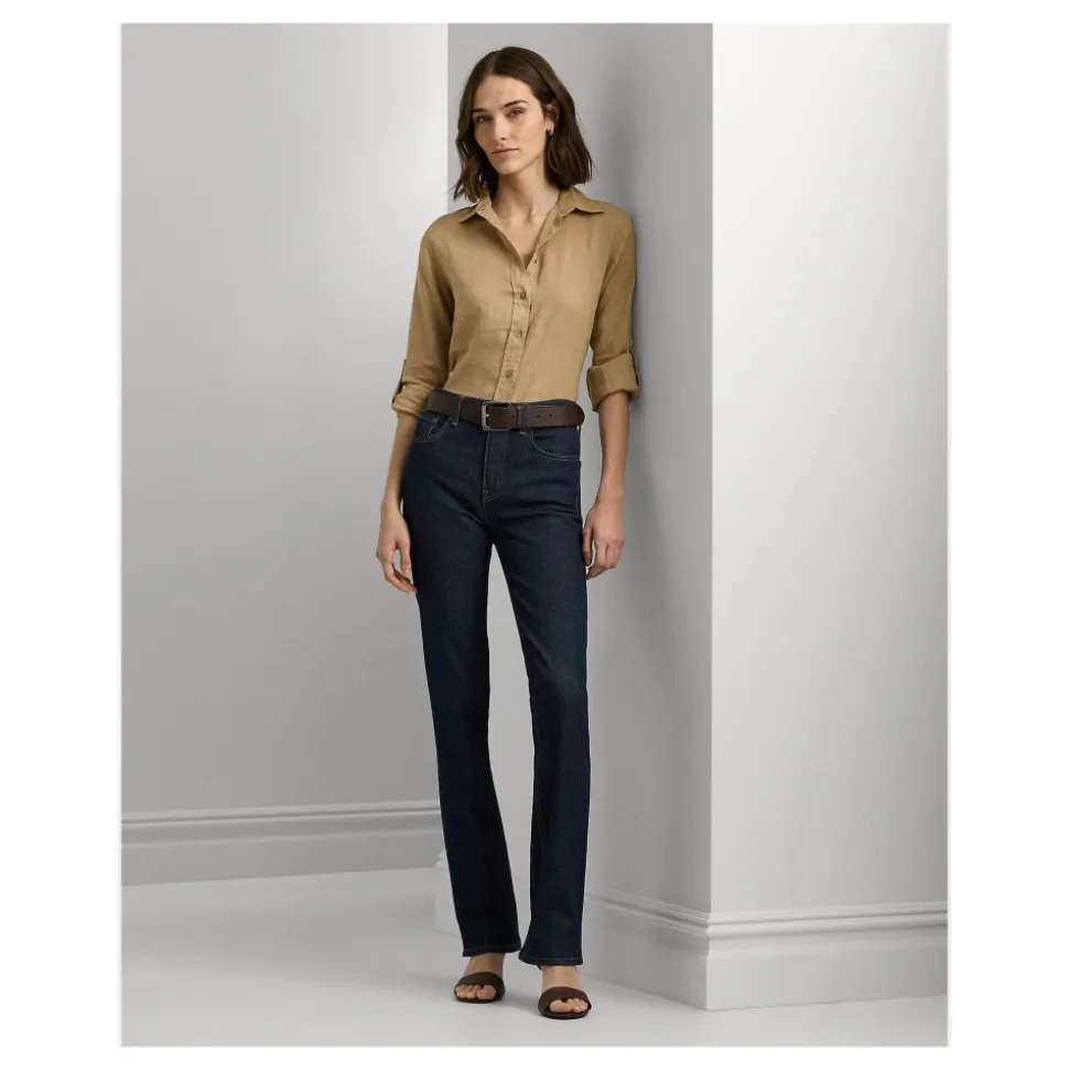 Marrone Lauren Karrie-Camicia a Maniche Lunghe Camicie