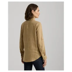 Marrone Lauren Karrie-Camicia a Maniche Lunghe Camicie