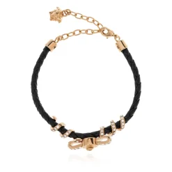 Medusa '95 Crystal Leather Bracelet