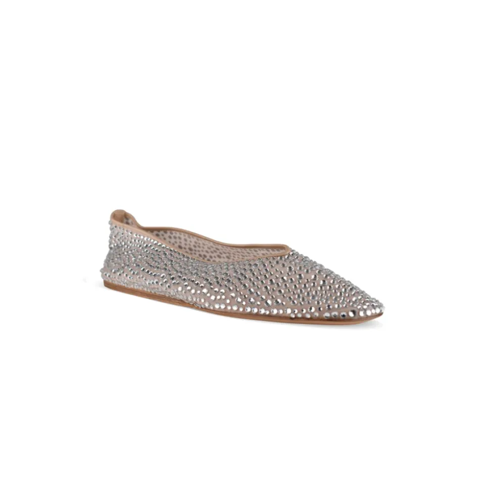 Mesh Crystal Mary Jane Flat
