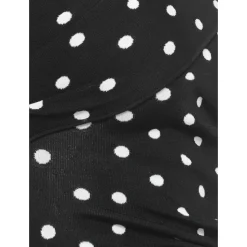 Mini abito a pois drappeggiato in maglia