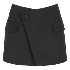 Mini gonna asimmetrica in gabardine