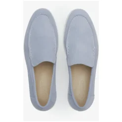 Mocassini Azzurro Chiaro in Pelle Scamosciata