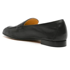 Mocassini in pelle nera casual piatti
