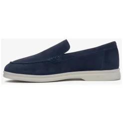 Mocassini in Velluto Blu Navy Naturali da Donna