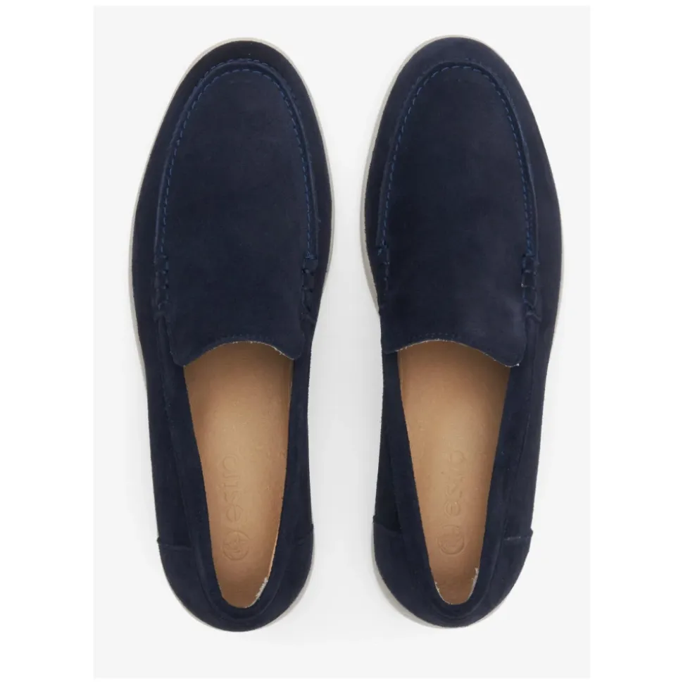 Mocassini in Velluto Blu Navy Naturali da Donna