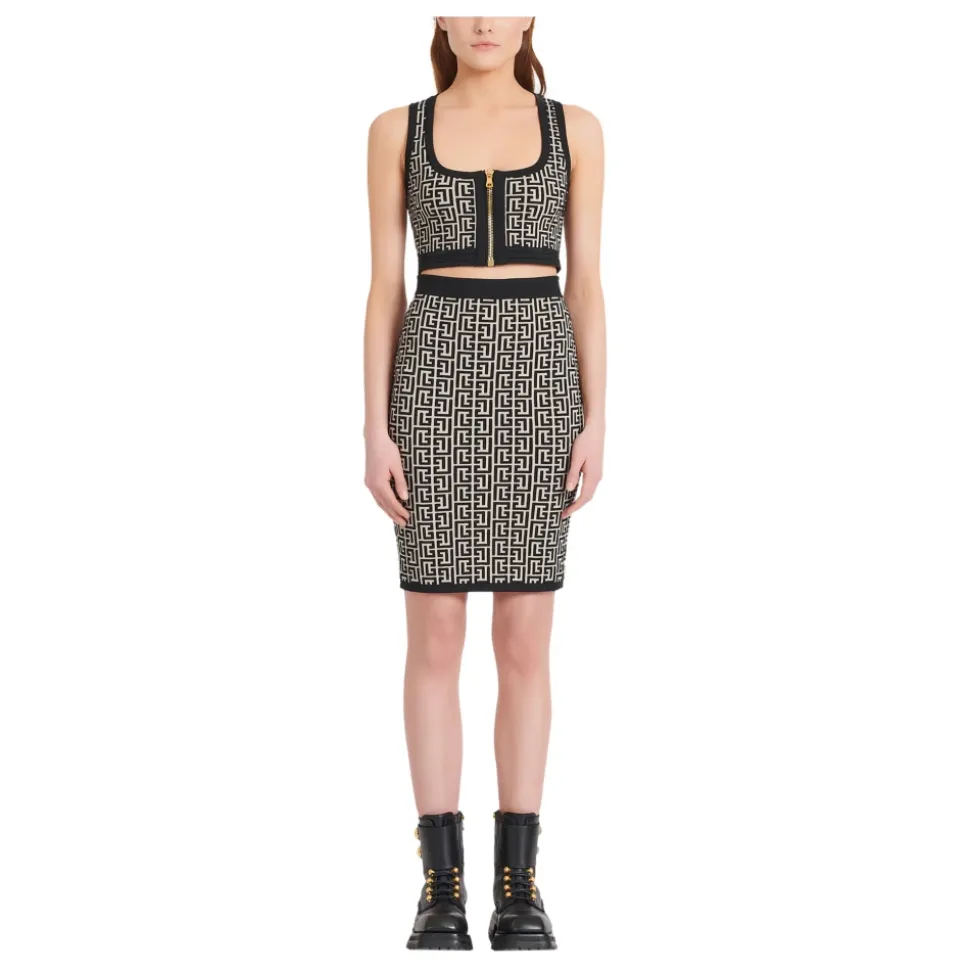 Monogram Knit Skirt