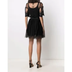 n71 Abito Corto Oro Rosa Pizzo+tulle