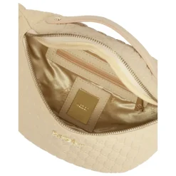 Nerbo in pelle beige con monogrammi impressi