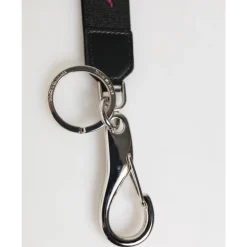Nylon Nero Borgogna DG Logo Corona Portachiavi