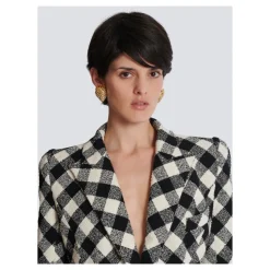 Orecchini a Forma di Fragola in Ottone e Strass