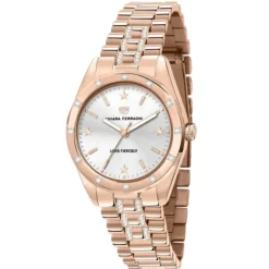 Orologio al quarzo da donna rosa in acciaio inossidabile