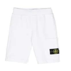 Pantaloncini Bianchi in Jersey con Badge Firma