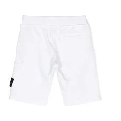Pantaloncini Bianchi in Jersey con Badge Firma