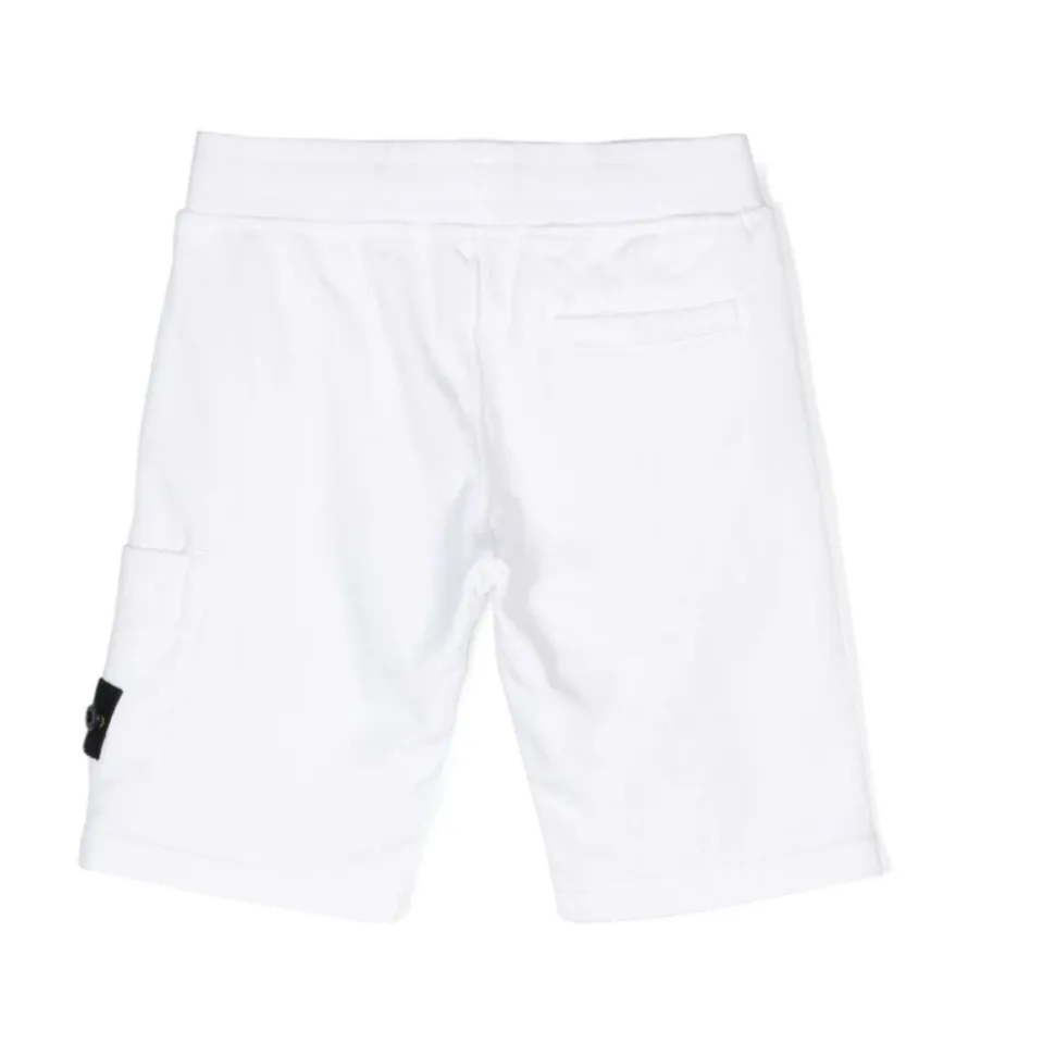 Pantaloncini Bianchi in Jersey con Badge Firma