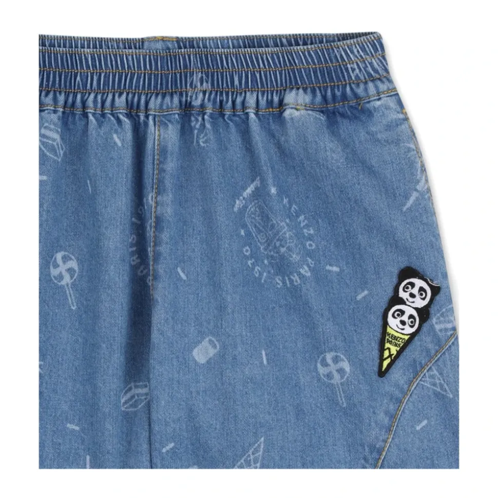 Pantaloncini di jeans stampati