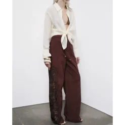 Pantalone in mussola di cotone