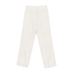 Pantaloni a gamba dritta gessati