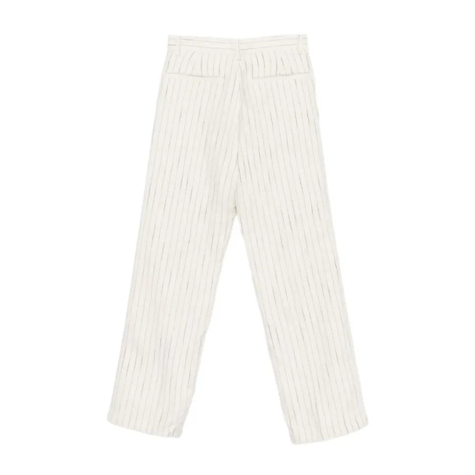 Pantaloni a gamba dritta gessati