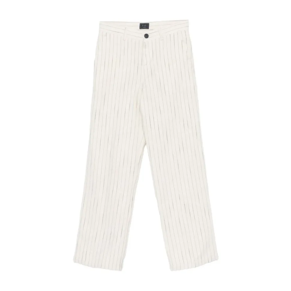 Pantaloni a gamba dritta gessati