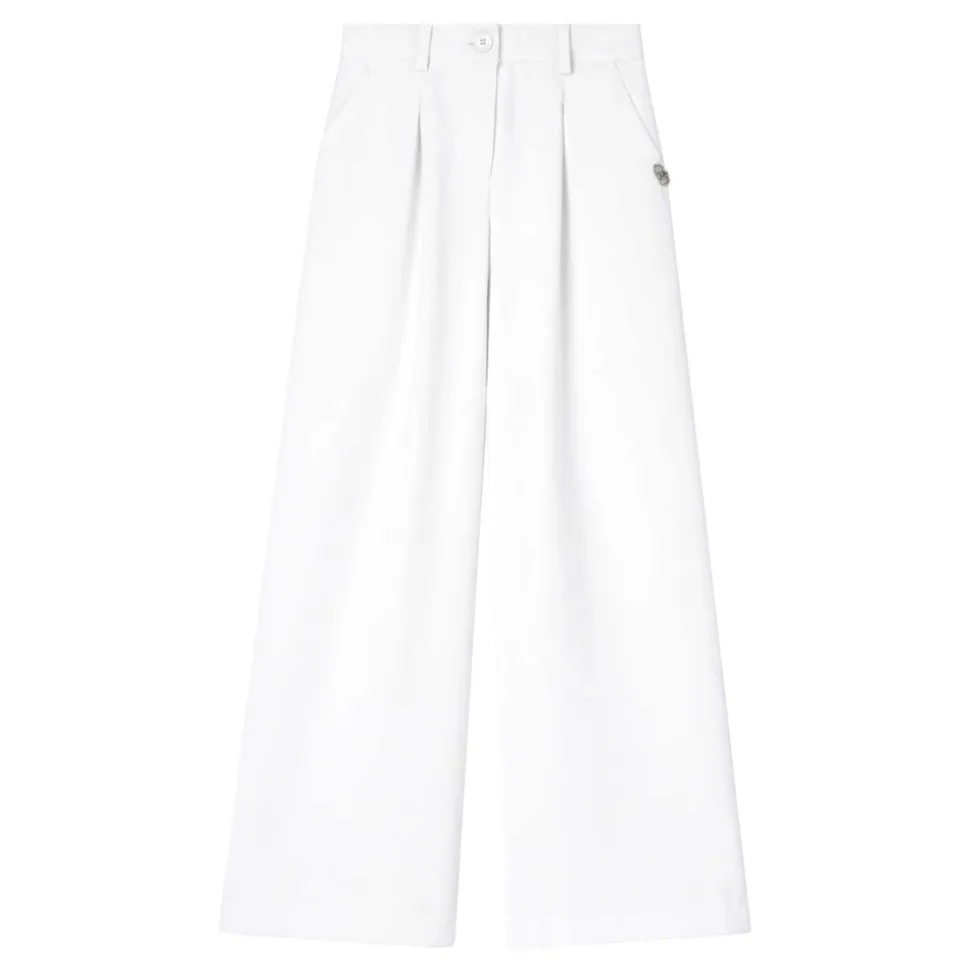 Pantaloni a gamba larga effetto crêpe