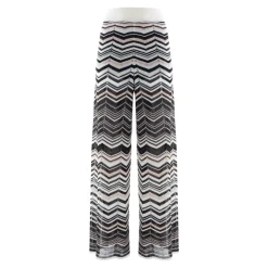 Pantaloni a Palazzo in Maglia con Zig-Zag