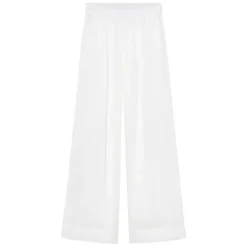 Pantaloni a Righe in Voile di Seta e Lino