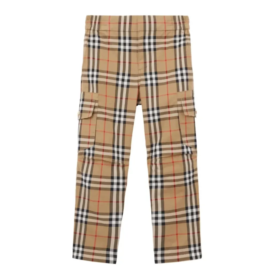 Pantaloni Bambini Vintage Check Beige
