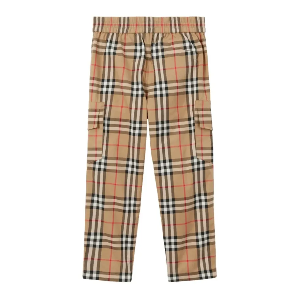 Pantaloni Bambini Vintage Check Beige