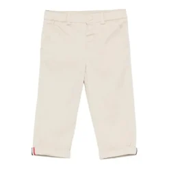 Pantaloni Bambino Marroni Cotone Elastan