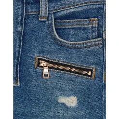 Pantaloni biker in denim blu
