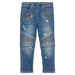 Pantaloni biker in denim blu