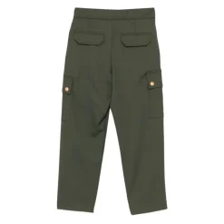Pantaloni cargo con bottoni dorati
